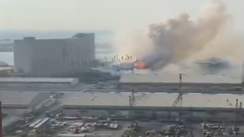 extracted still from video of the massive explosion in Beirut in August 4th 2020